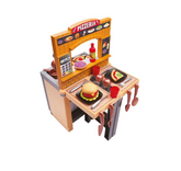 Bucatarie cu pizza, Pizzeria Ecoiffier reglabila cu doua fete, scaunel si 33 accesorii, 1693